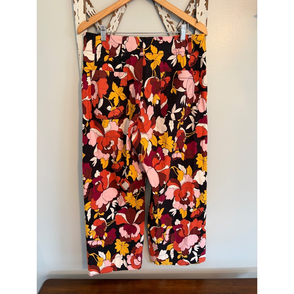 Anthropologie Maeve the Colette Cropped Wide-Leg Pants Size 32 Floral Mod Print - Picture 4 of 9